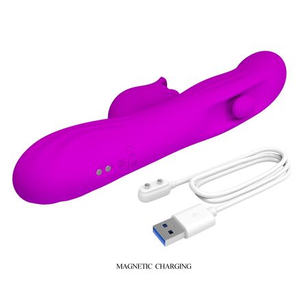 Лиловый вибромассажёр-кролик со стимуляцией точки G Yalanda - 23,9 см.